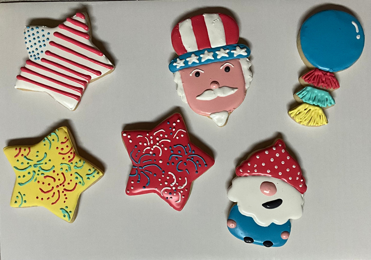 Patriotic-6 Pack-Decorated Designer Cookies