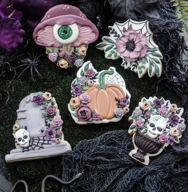Halloween Floral SPECIAL COLLECTION-5 Pack Decorated Cookie Collection