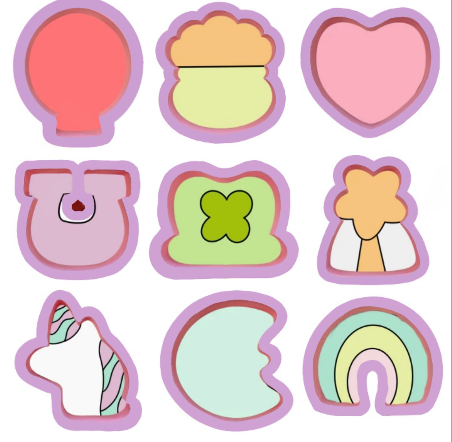 Saint Patrick’s Day Charms Cookie Collection & COOKIE CUTTER COLLECTION OPTION- 9 Cookies in the Regular Set or Mini Set