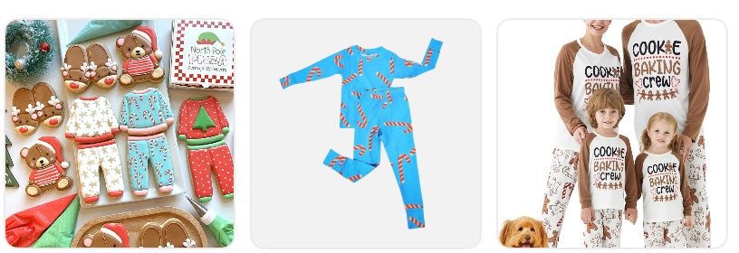 Pajamas, Teddy Bear, and Slippers Sugar Cookies- 6 Pack