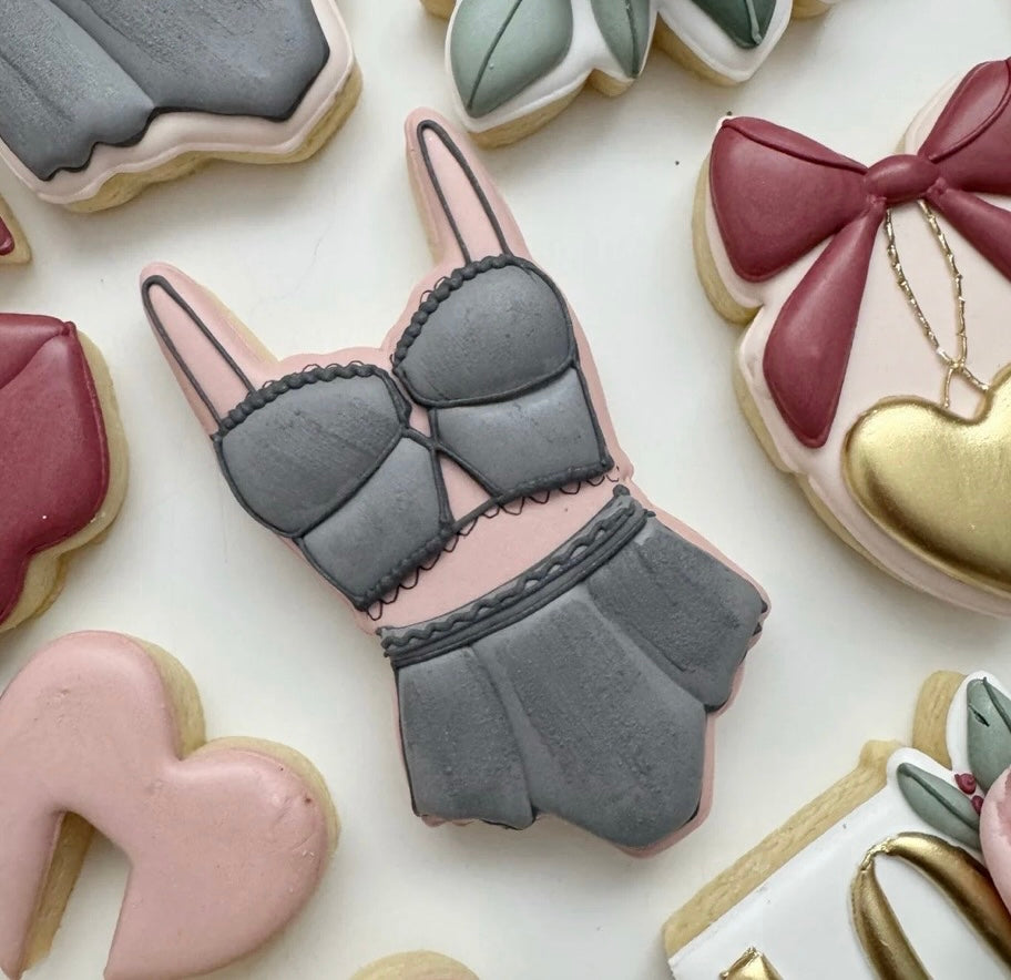 Romantic Lingerie Valentines/Bridal Shower Collection- 6 or 12 Cookie Sets