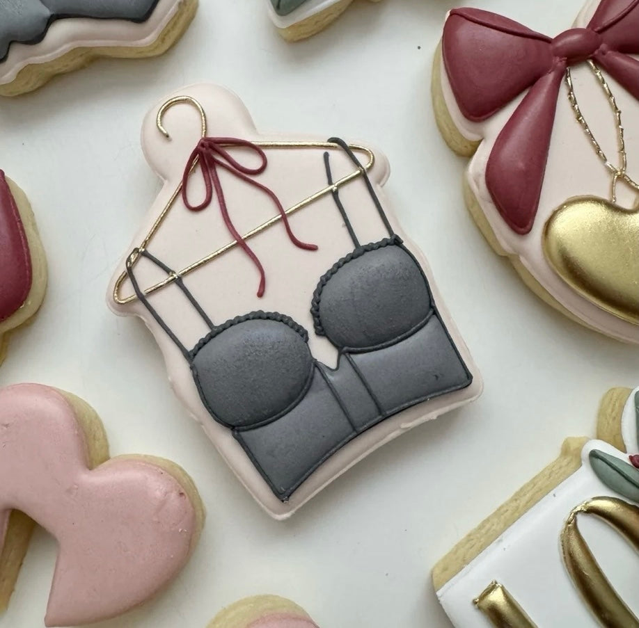 Romantic Lingerie Valentines/Bridal Shower Collection- 6 or 12 Cookie Sets