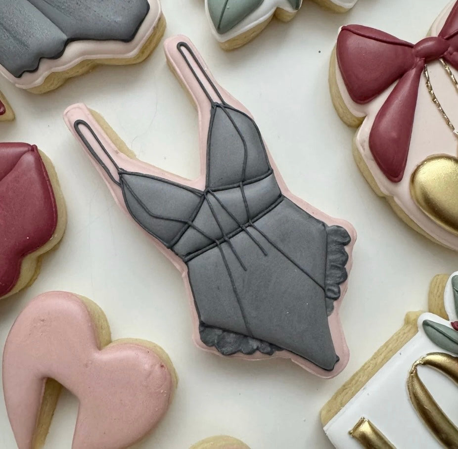 Romantic Lingerie Valentines/Bridal Shower Collection- 6 or 12 Cookie Sets