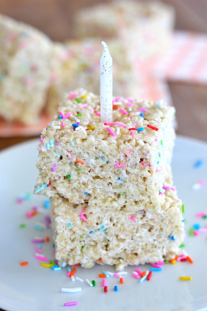 Birthday Cake Krispie Treats