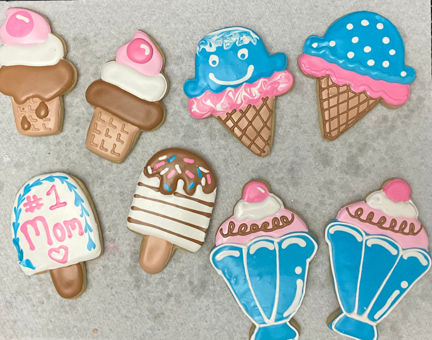 Decorated Sugar Cookie - Ice Cream Collection 4 Pack