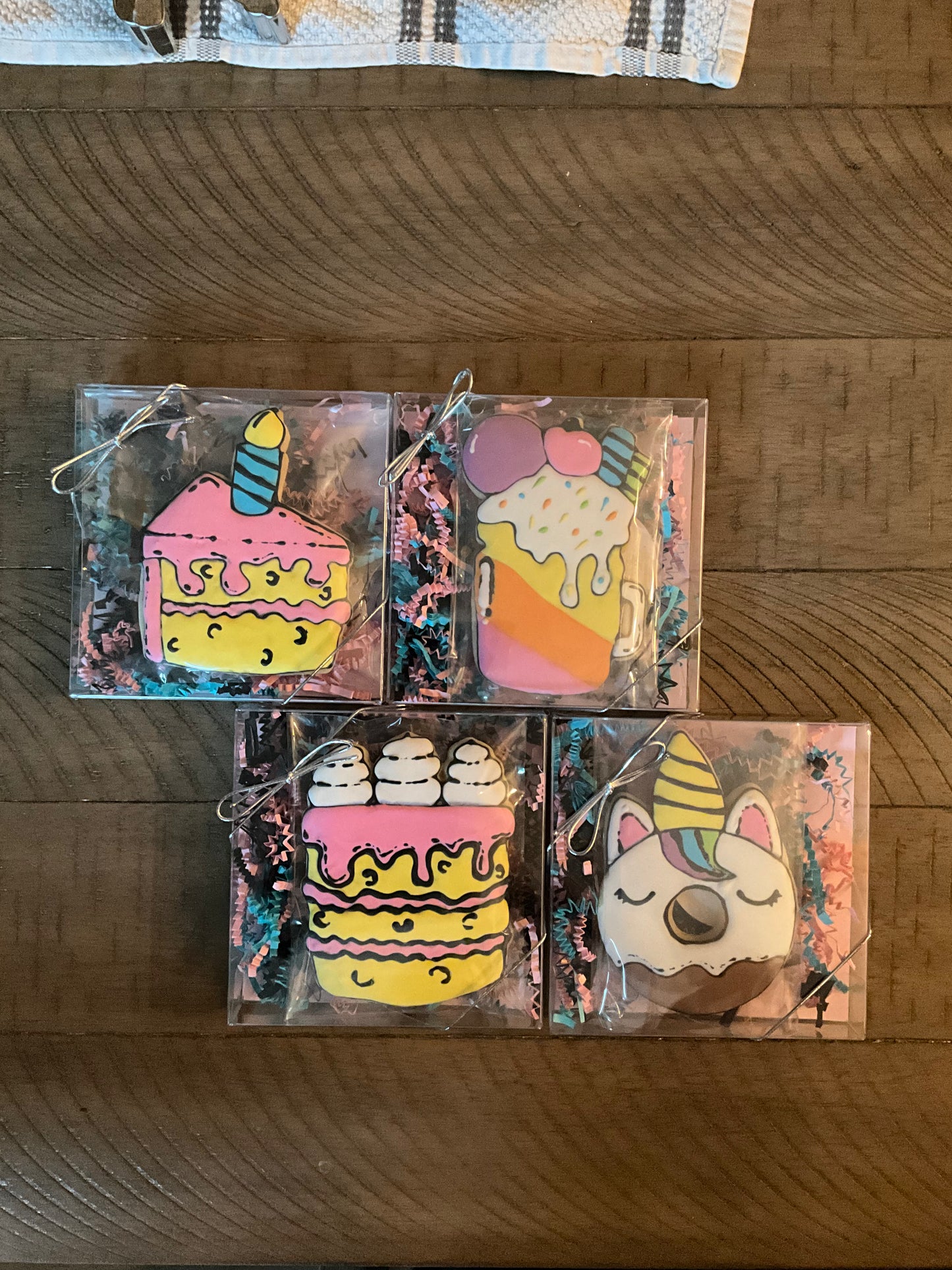 Decorated Sugar Cookies - Comic Style 4 Pack