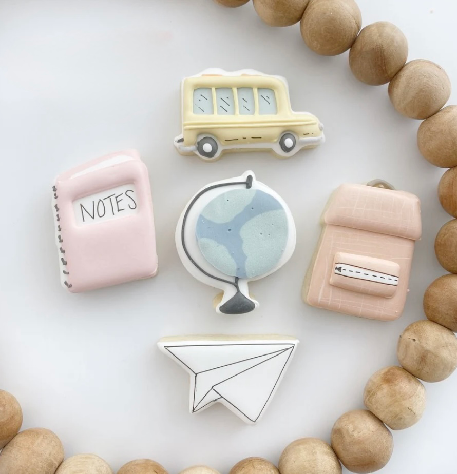 Back To School-Essential’s Set-6 Pack Standard, 12 Pack Mini, or 12 Pack Combo-Decorated Designer Cookies